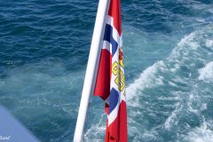 Nordland - Alstahaug - Hurtigruteskipet Trollfjord med postflagg