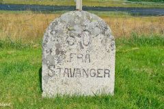 Rogaland - Bjerkreim - Storrsheia - Milestein, 50 km fra Stavanger