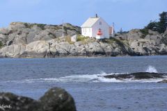 Rogaland - Karmøy - Beiningen - Utsyn mot Vikeholmen fyr