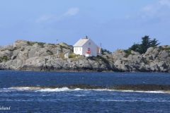 Rogaland - Karmøy - Beiningen - Utsyn mot Vikeholmen fyr