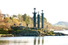 Rogaland - Stavanger - Hafrsfjord - Møllebukta - Skulptur - Sverd i fjell (Fritz Røed) - Jærkysten