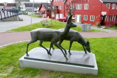 Trøndelag - Levanger - Sentrum - Sjøparken - Skulptur - Reinsdyr (Skule Waksvik, 2011)