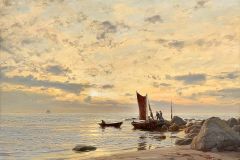 Amaldus Clarin Nielsen (1838-1932) - Strandparti fra Nærland etter regn (1897) (Foto GWPA)