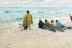 Eilif Peterssen (1852-1928) - På utkikk (1889) (Bergen kunstmuseum)