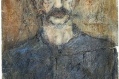 Lars Hertervig (1830-1902) - Selvportrett med bart