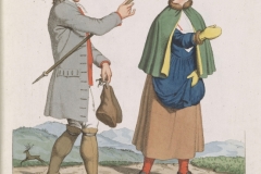 Mann og kvinne fra Tydal (Kunstnere: Johannes Senn og Johan Friedrich Leonard Dreier. Mellom 1812 og 1815)