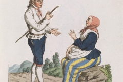 Mann og kvinne fra Tynset (Kunstnere: Johannes Senn og Johan Friedrich Leonard Dreier. Mellom 1812 og 1815)