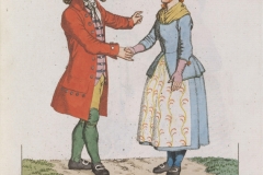 Mann og kvinne fra Stor-Elvdal (Kunstnere: Johannes Senn og Johan Friedrich Leonard Dreier. Mellom 1812 og 1815)