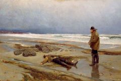 Nikolai Ulfsten (1854-1885) - En strandvasker (1884) (Foto Nasjonalmuseet)