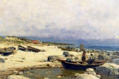 Nikolai Ulfsten (1854-1885) - Jærlandskap (1883) (Foto Digitalt museum)