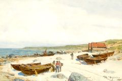 Nikolai Ulfsten (1854-1885) - Strandparti fra Jæren (1884) (Foto Blomqvist)