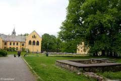 Oslo - Ruiner av Korskirken over mot Olavsklosteret