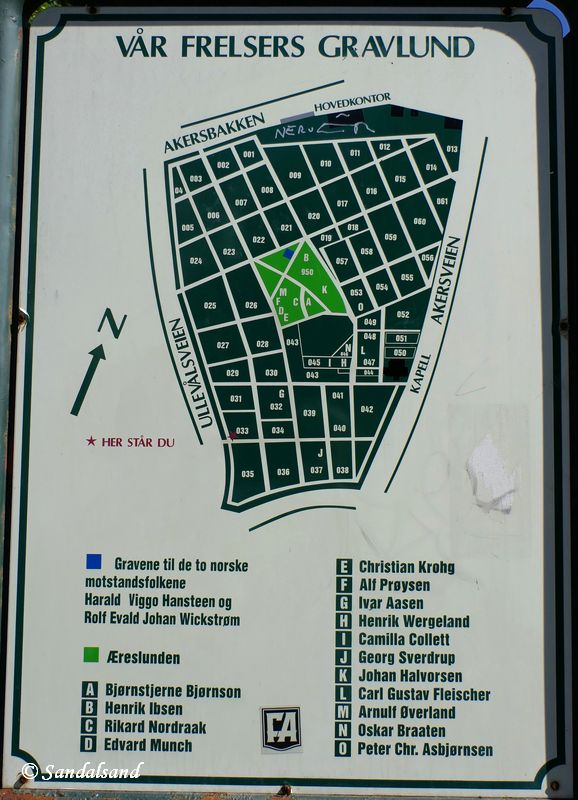 Oslo - Vår Frelsers gravlund - Informasjonstavle