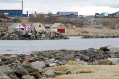 Rogaland - Sola - Kolnes - Naust i Brunnavika sett fra Hyljodden - Jærkysten