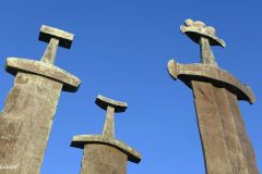 Rogaland - Stavanger - Hafrsfjord - Møllebukta - Skulptur - Sverd i fjell (Fritz Røed, 1983) - Jærkysten