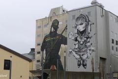 Rogaland - Time - Bryne - Mølleparken - Gatekunst - Kunstnere Pøbel og Claudio Ethos