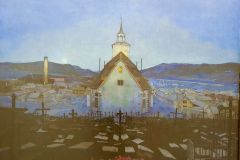 Trøndelag - Trondheim - Trondheim kunstmuseum - Natt, Røros kirke (Harald Sohlberg, 1904)