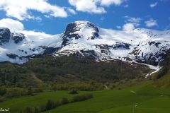 Hordaland - Ullensvang - Innover Sørfjorden - Fjellsiden opp mot Reiseter