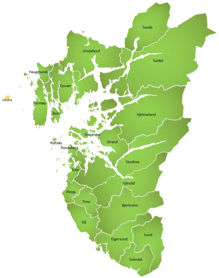 Kommuneinndelingen i Rogaland