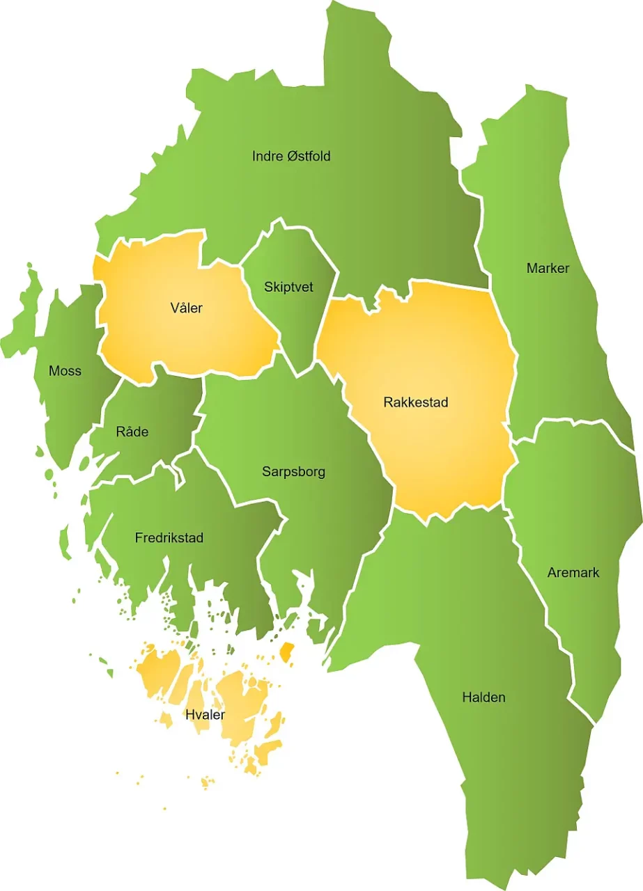 Kommuneinndelingen i Østfold