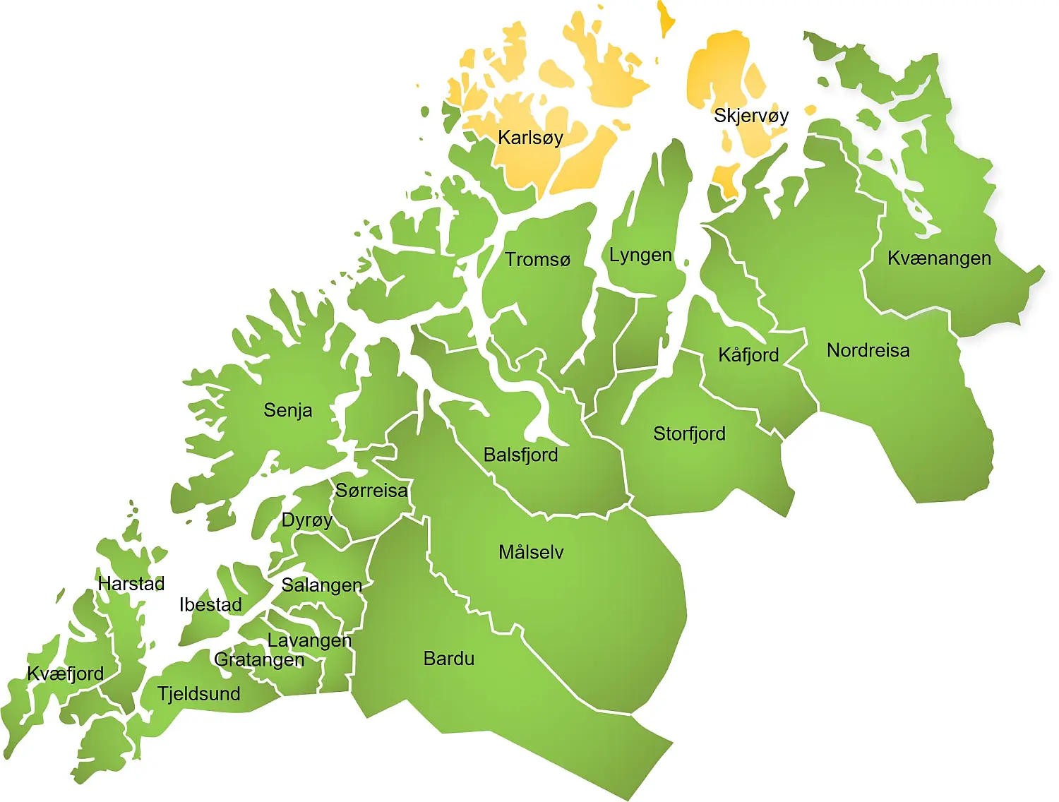 Kommuneinndelingen i Troms